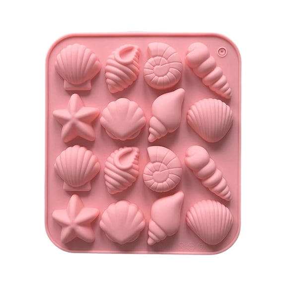 Safe Silicone Molds 16 Shell Starfishes Shapes Chocolate Candy Dessert Baking Mould Cake Decorating Tool