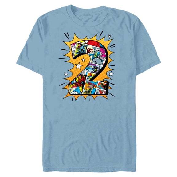 Marvel Avengers Comics 2nd Birthday - Short Sleeve Blended T-Shirt for Adults - Customized-Ocean Blue
