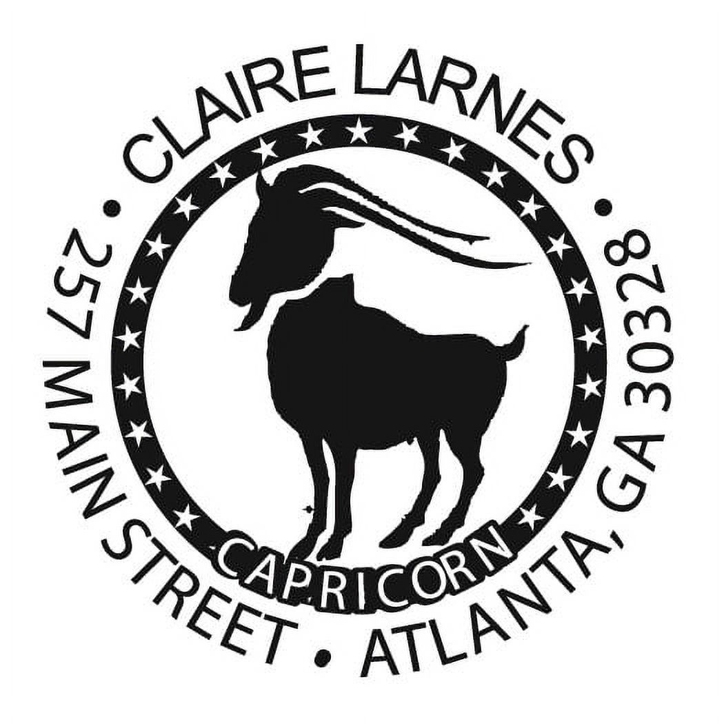 Personalized Round Self-Inking Rubber Stamp - Capricorn