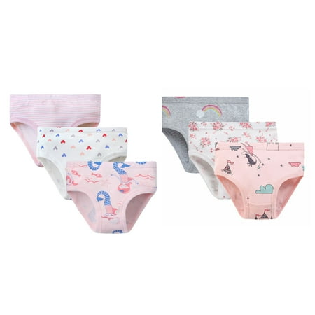 

Kid Girls Cotton Panties Lovely Print Underwear Briefs 6-Pack for 2-11 years