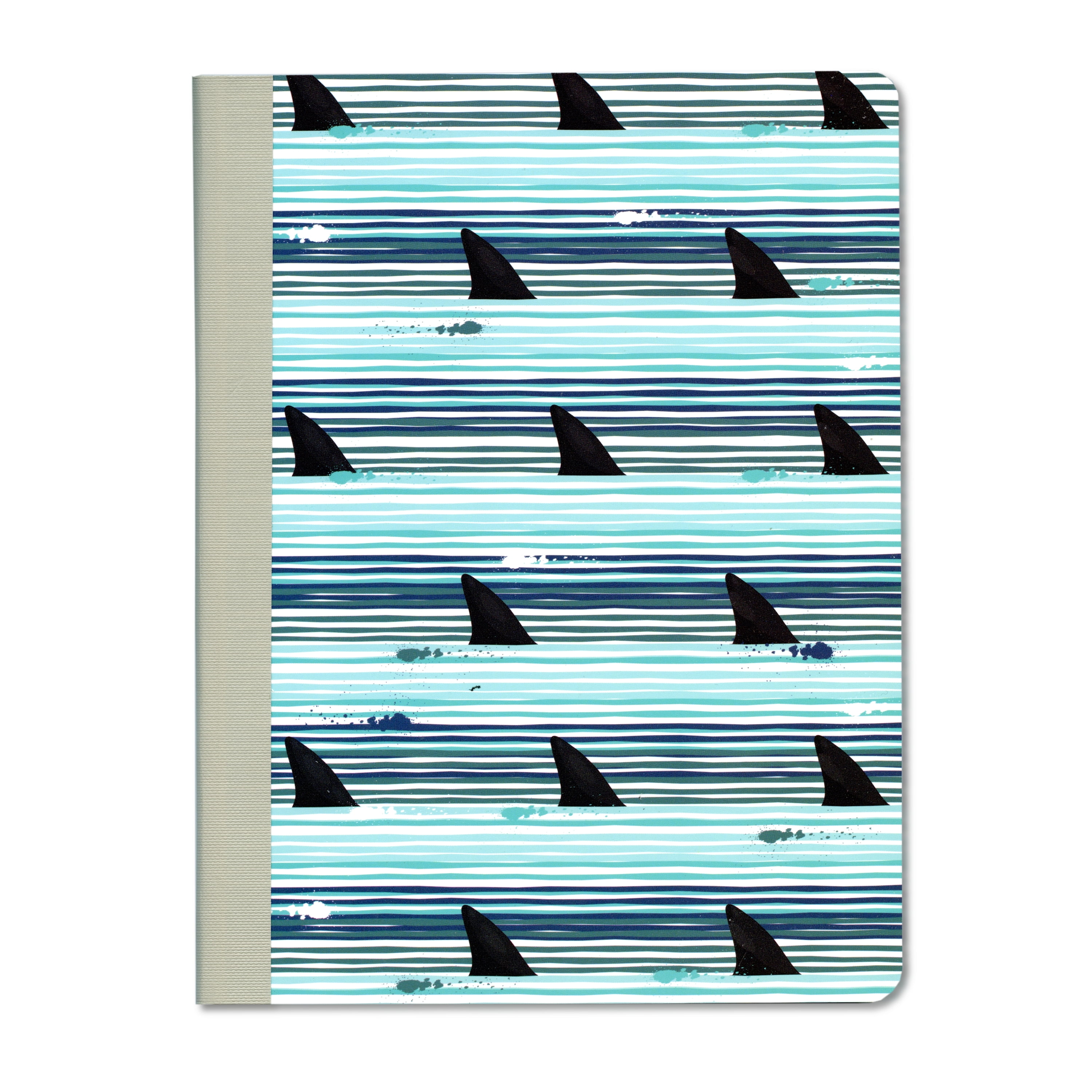 Class Act Stationery 1-Subject Poly Composition Book, 100 CR Sheets, Shark Fins