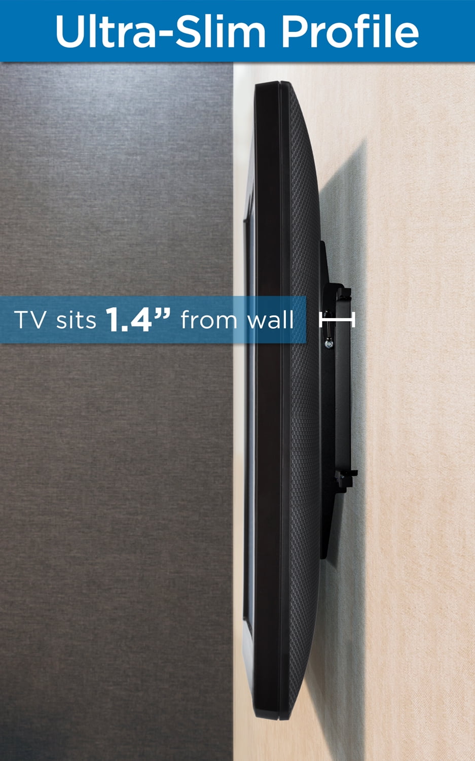 Mount-It! Low Profile Tilting TV Wall Mount, Fits 32"- 65" TV's, Capacity 130 Lbs.