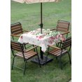 thumbnail image 3 of Outdoor Tablecloth with Umbrella Hole and Zipper, Valentine's Day Square Table Cloth 60x60 Inch Waterproof Tablecloth, Pink Red Roses Love Heart Eucalyptus Leaves Picnic Table Cover for Patio Camping, 3 of 7