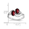 thumbnail image 2 of Primal Gold 14 Karat White Gold 6x4mm Oval Garnet Checkerboard and Diamond Ring, 2 of 3