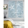 thumbnail image 3 of Summer Coastal Sheer Curtains 2 Panels Set Nautical Abstract Starfish Ocean Marine Life Sheer Window Curtains Light Filtering Rod Pocket Voile Drapes for Bedroom Living Room 52"X72", 3 of 8