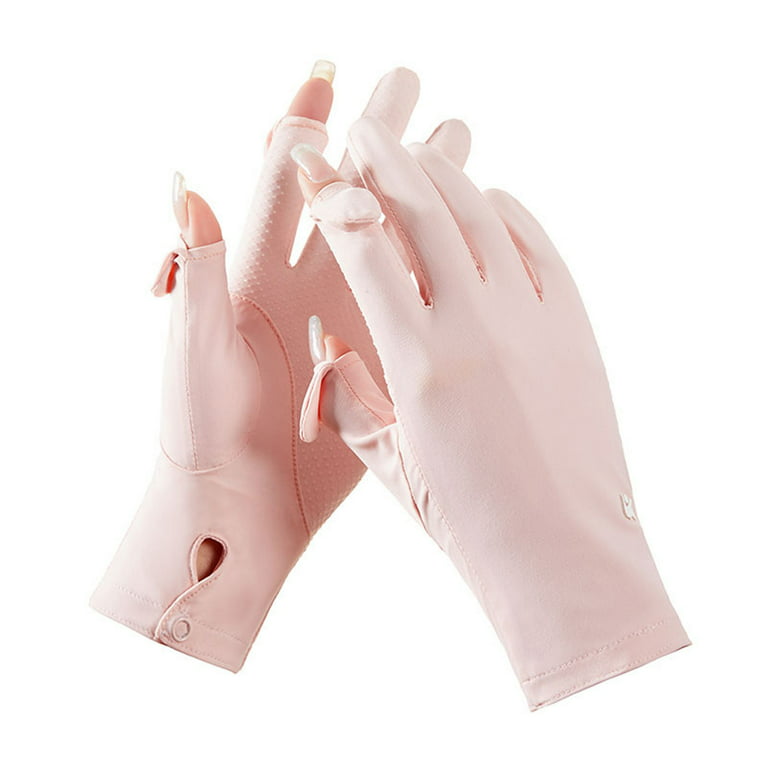 Gloves Women Non Slip Sun Protection Protection Driving Summer Outdoor Gloves, Women's, Size: One size, Pink