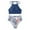 Blue, variant on VBVC Womens Tummy Control Bathing Suits Modest High Waisted Bikini Sets Cute Halter 2 Piece Swimsuit
