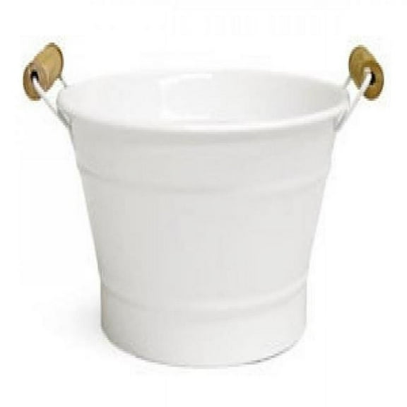 MDR Trading AI-GA2425WH-Q01 White with Wooden Handles Bucket