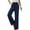 Sky Blue, variant on WREESH Womens Wide Leg Pants Spring Solid Color Elastic Waist Straight Tube Casual Pants Black