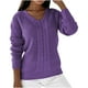 thumbnail image 2 of Puntoco Suéter Mujer Manga Larga Cuello En V Jersey Color Sólido Blusa Casual Tops Navidad Liquidación Puntoco Puntoco-4116, 2 of 8