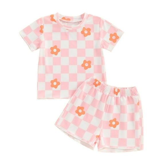 Wancir Boy's Two Piece Outfits Tropical Print Short Sleeve T Shirt and Shorts Set