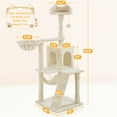 thumbnail image 7 of Yaheetech 53.5'' Multilevel Cat Tree Condo with Scratching Post, Beige, 7 of 7