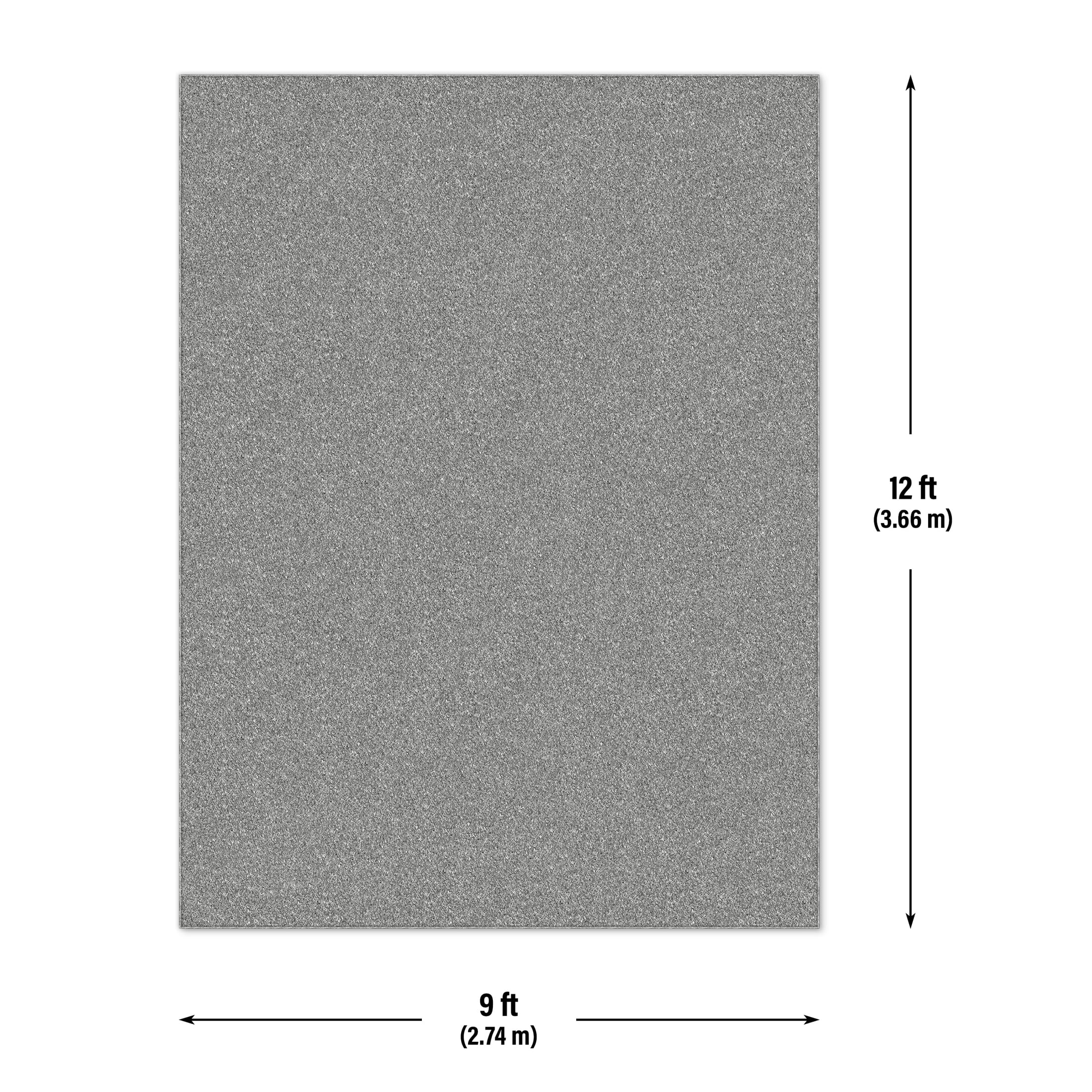 Mainstays 9' x 12' Gray Microfiber Plush Shag Area Rug – Soft, Durable Indoor Rug for Living Room, Bedroom, or Dining Room