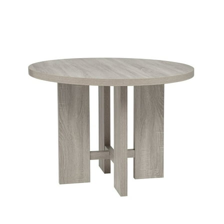 Best Master Furniture Timbria Transitional Round Dining Table with Cross Pedestal Base, Oak