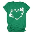 thumbnail image 2 of Patlollav Women Tees Under $10,Women's St. Patrick'S Day T-Shirt Four Leaf Clover Heart Print Round Neck Short Sleeve Casual Tops, 2 of 6