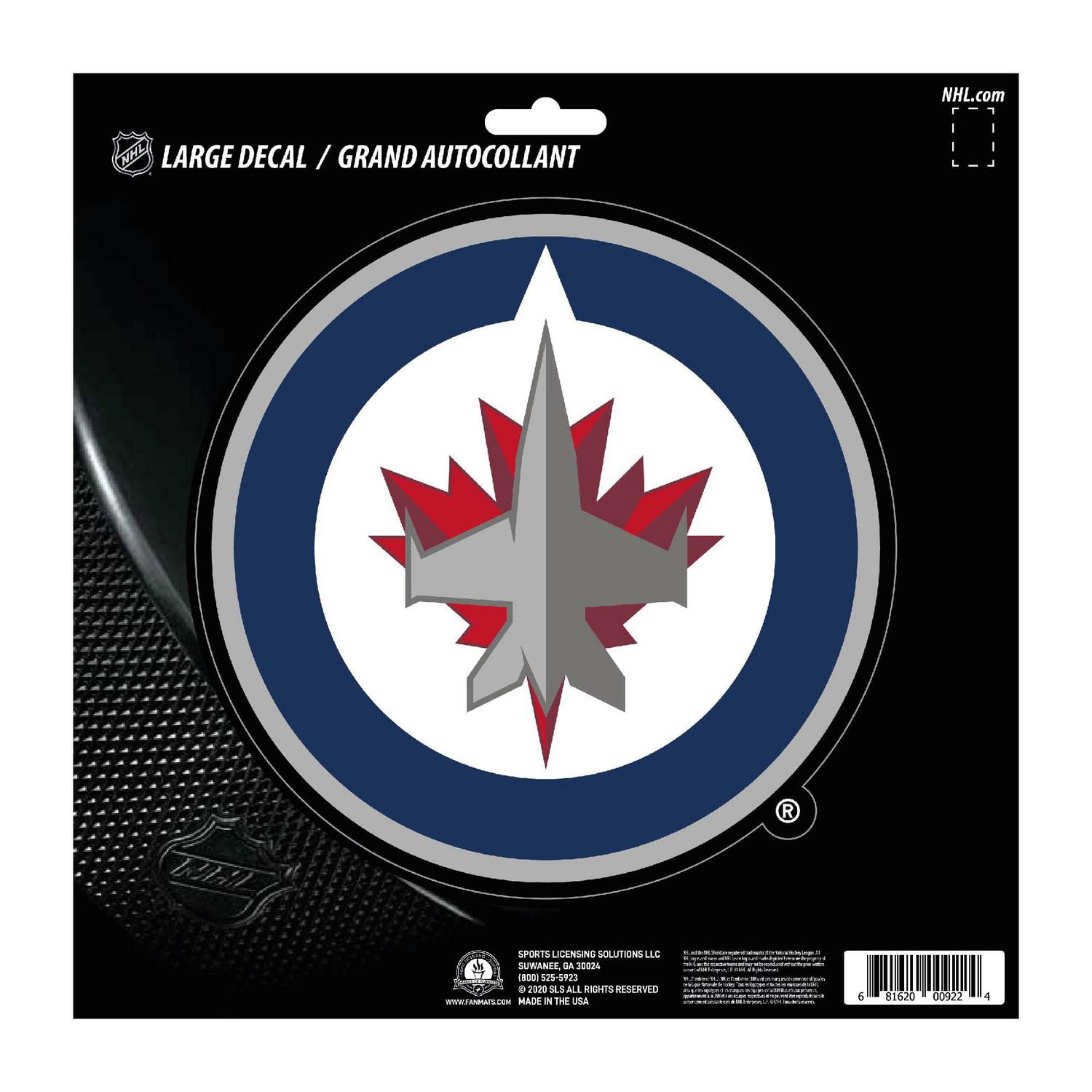 FANMATS Winnipeg Jets Chrome 3D Emblem - Peel & Stick Metal Logo For Car, Laptop, Golf Cart (Approx. 3" X 3")