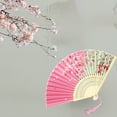 thumbnail image 4 of Classical Antique Style Folding Fan 8.26x1.18in Handheld Silk Fan with Tassel Summer Cooling Portable Paper Fan Stainless Steel Frame Multicolor (0.11lb)​, 4 of 6