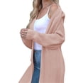 thumbnail image 4 of Long Sleeved Women Solid Open Front Casual Knit Long Cardigan Coat, 4 of 5