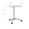 thumbnail image 4 of Seville Classics airLIFT® Sit-Stand Rolling Height Adjustable Pneumatic Mobile Desk Cart with Wheels, White, 4 of 14