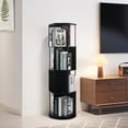 thumbnail image 3 of Bloddream 4 Tier Rotating Bookshelf,360° Display Wood Spinning Bookshelf, Vertical Bookcase Storage Round Carousel for Space-Saving,Corner Book Shelf for Home,Office, Bedroom, Black, 3 of 7