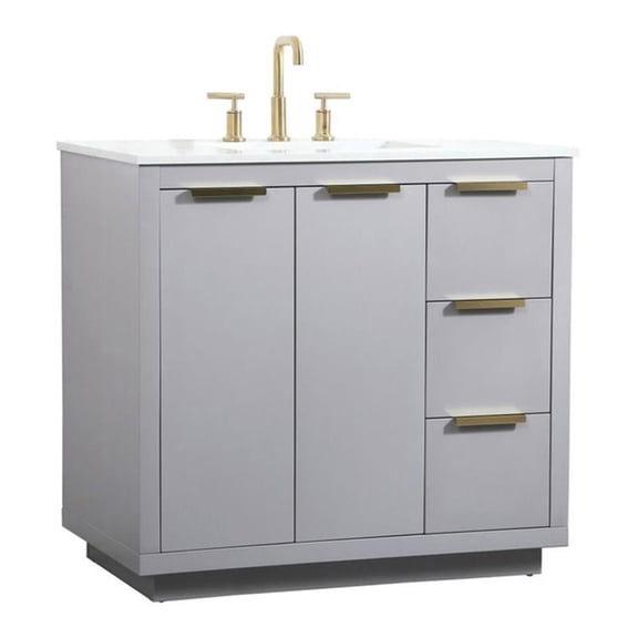 36 inch single bathroom vanity in grey