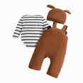 thumbnail image 5 of Cdudpw Baby Boy Clothes 6 12 18 Months Ribbed Knitted Long Sleeve Romper Pants Sets Splicing Color Outfits(Black,6-12 Months), 5 of 8