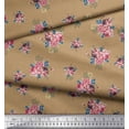 thumbnail image 2 of Soimoi Velvet Fabric Leaves & Floral Printed Fabric 1 Yard 58 Inch Wide, 2 of 3