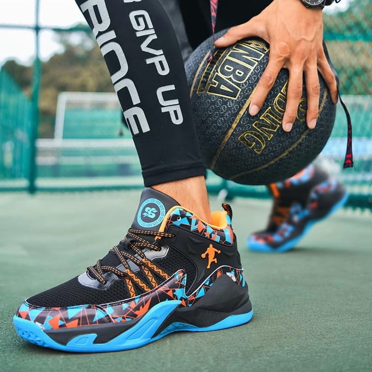 Black and Blue High-Top Athletic Basketball Shoes Men main image 3