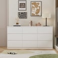 thumbnail image 1 of OxyLife Commode à 9 Tiroirs, Armoire de Rangement en Bois, Commode Combinée, 9 Pcs, Blanc, 1 of 7