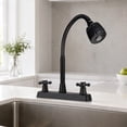 thumbnail image 6 of RV Kitchen Faucet 8 Inch Widespread Metallic Camper Sink Faucet, 360° Flexible Gooseneck Swivel Sprayer Head with 2 Water Flow Modes for Campers Motorhome Mobile Home, Matte Black, 6 of 10