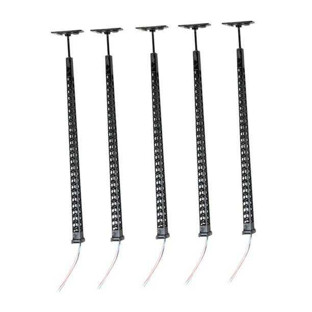 Set de 5 farolas en miniatura a escala 1:87, accesorios para crear dioramas Negro