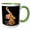 Green/White, variant on 3drose, Funny Cute Sitting Moose Primitive Art Cartoon, 15oz Mug