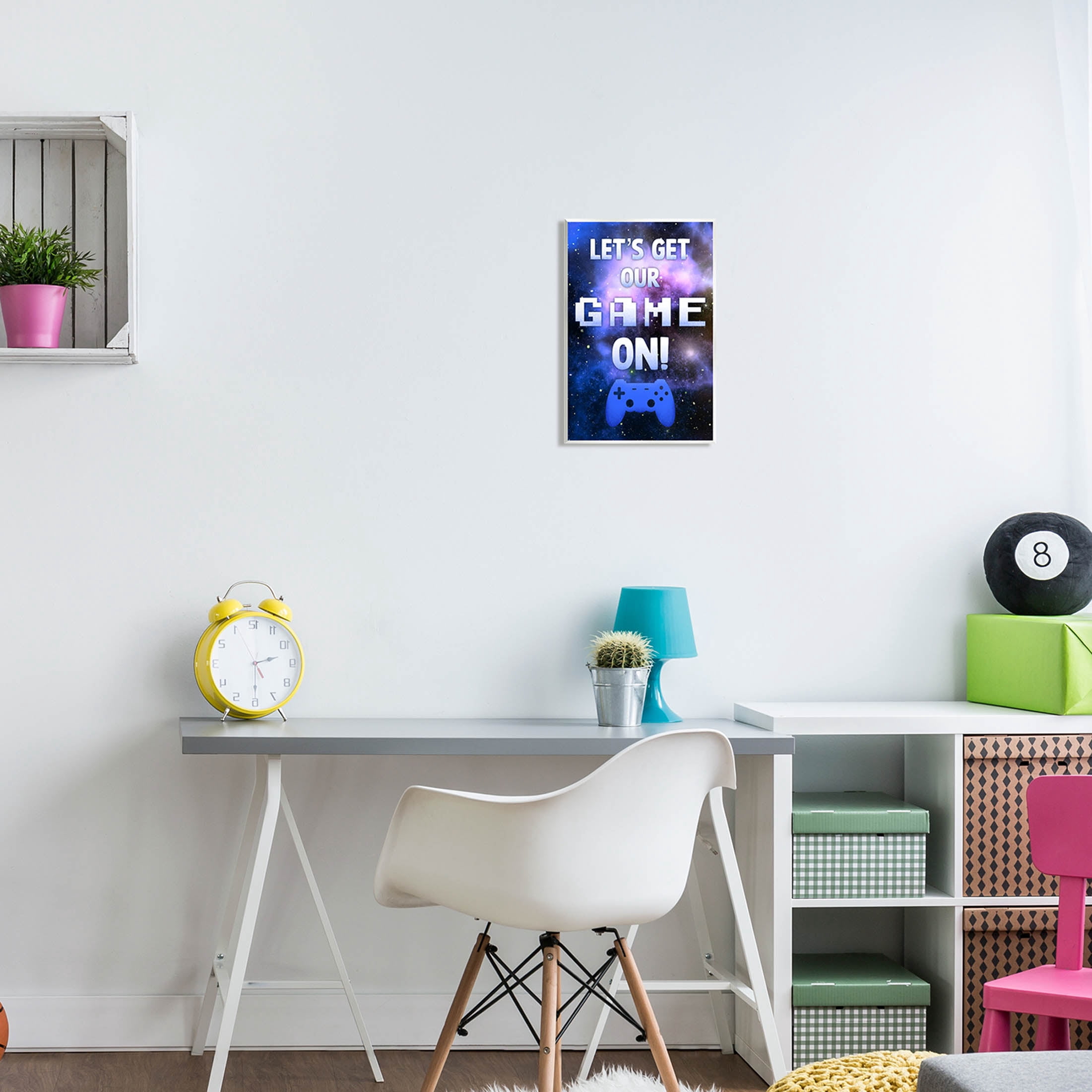 Stupell Industries Let's Get Our Game On Phrase Graphic Art Unframed Art Print Wall Art, Design by Marcus Prime