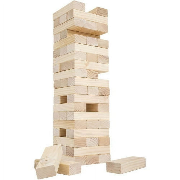 Classic Giant Wooden Blocks Tower Stacking Game, Outdoors Yard Game by Hey!  Play!