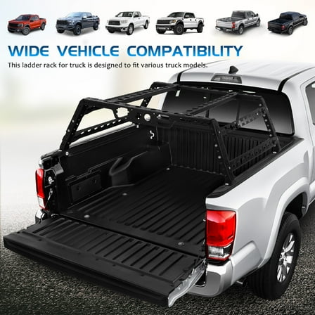 LEDMOMO 1Set Adjustable Black Truck Rack Heavy Duty Cargo Carrier with Multiple Mounting Options