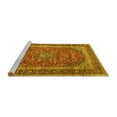 thumbnail image 2 of Ahgly Company Machine Washable Indoor Round Medallion Yellow Traditional Area Rugs, 7' Round, 2 of 4