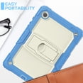 thumbnail image 4 of Allytechgroup Shockproof Case with Screen Protector for Samsung Galaxy Tab A8 10.5" SM-X200 X205 X207, Rugged Bumper Anti-Scratch Kickstand Shoulder Strap Kids Friendly Case Cover, Skyblue, 4 of 8