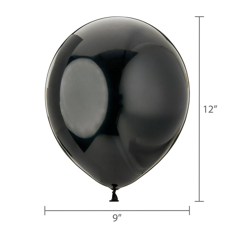 Way To Celebrate 12" Black Latex Balloons, 15 Count