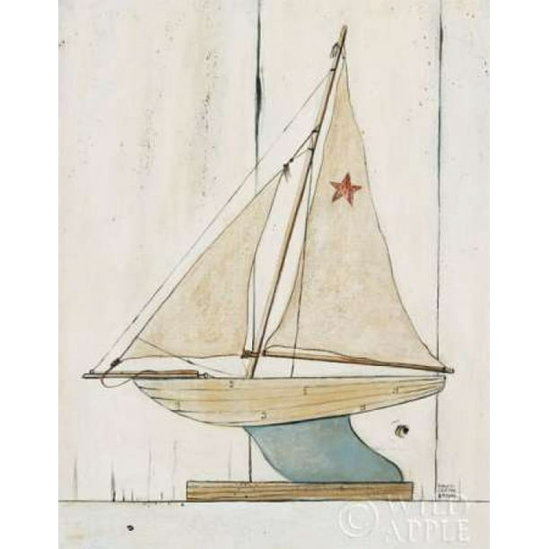 Poster Étang Yacht II Imprimé par David Carter Brun (22 x 28)