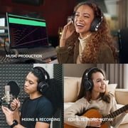 OneOdio Wired Headphones Professional Studio Headphones for Podcast Mixing Recording | In-Line Mic & 3.5/6.35mm Dual Plugs-Pro-50 Black