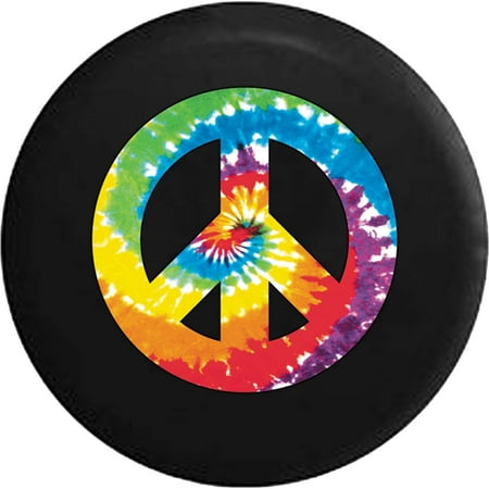 Peace Sign Tie Dye Hippie Love Spare Tire Cover fits Jeep RV 33 Inch
