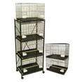 thumbnail image 2 of YML 6x2434BLK and 1x 4134BLK Six Small Bird Breeding Cages with Divider and One 4 Tier Stand in Black, 2 of 2