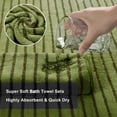 thumbnail image 4 of Jessy Home 8 Pcs Camo Green Bicolor bar Stripe Large Bath Towels Set 2 Oversized Bathroom Towels, 2 Hand Towels, 4 Washcloths, 4 of 7