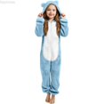 thumbnail image 2 of Dpytoraw Kids Bear Ear Fleece Romper Jumpsuit Long Sleeve Warm with Grip Soles, 3-12 Years, 2 of 6