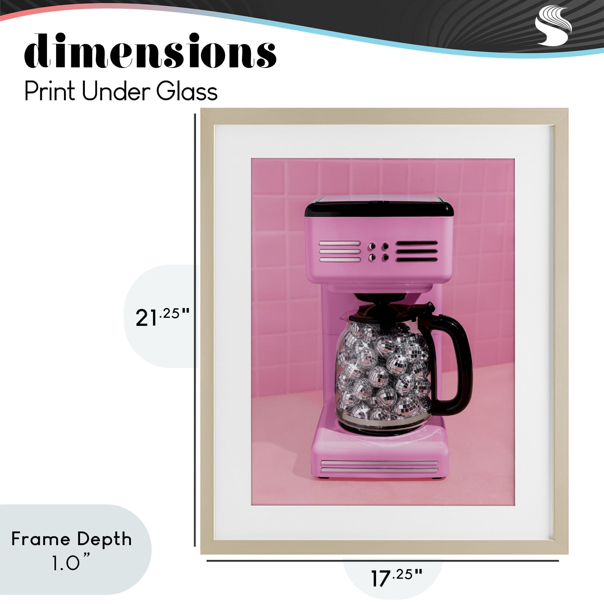 Stupell Industries Disco Coffee Over Pink Birch Framed Print Under Glass, design by LISH Creative