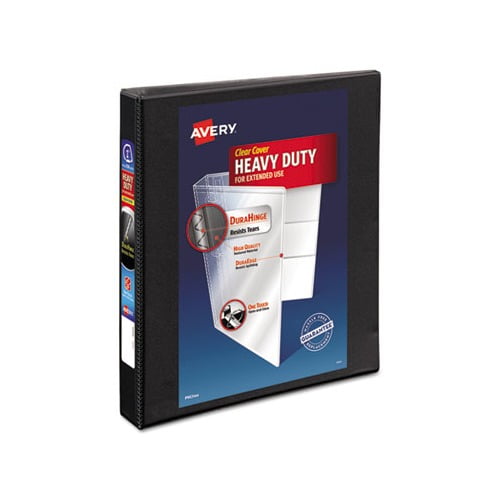 Heavy-Duty Non Stick View Binder with DuraHinge and Slant Rings 3 Rings, 1" Capacity, 11 x 8.5, Black, 5300
