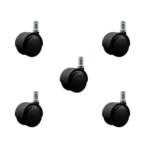2 Inch Decompression Urethane Twin Wheel Grip Ring Chair Casters Set 5 SCC