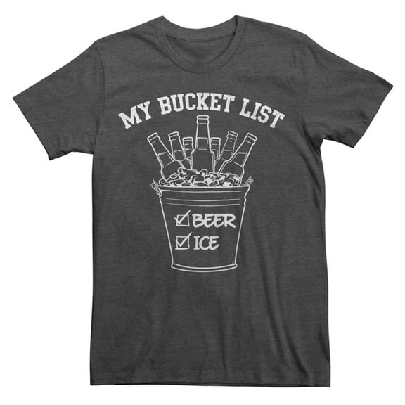 Fifth Sun Mens Bucket List Graphic T-Shirt, Grey, Medium