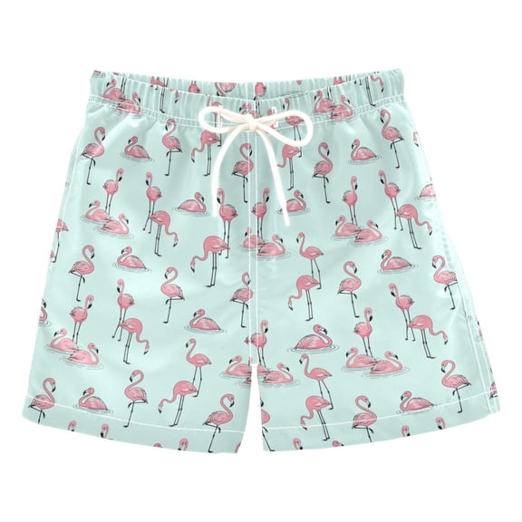 joogoo Boy Swim Trunks Tropical Flamingo Swimming Bathing Beach Board Shorts Medium