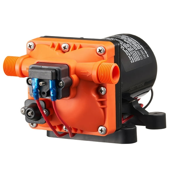 KFFKFF 12V Diaphragm Pump, Flow Rate of 3 GPM, Equipped with 4 Chambers, 12 Volt DC Operation, Features an Auto Pressure Switch Adjustable from 40-100 PSI, Includes 1/2'' MNPT Port